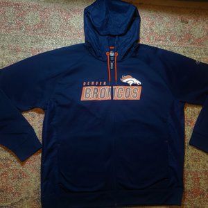Majestic Denver Broncos Full Zip Hooded Sweatshirt